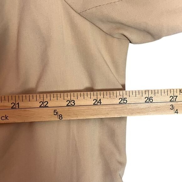 Mary McFadden Safari Trench Coat Womens 22W Khaki Tan Belted Luxury Plus Size - Picture 7 of 10